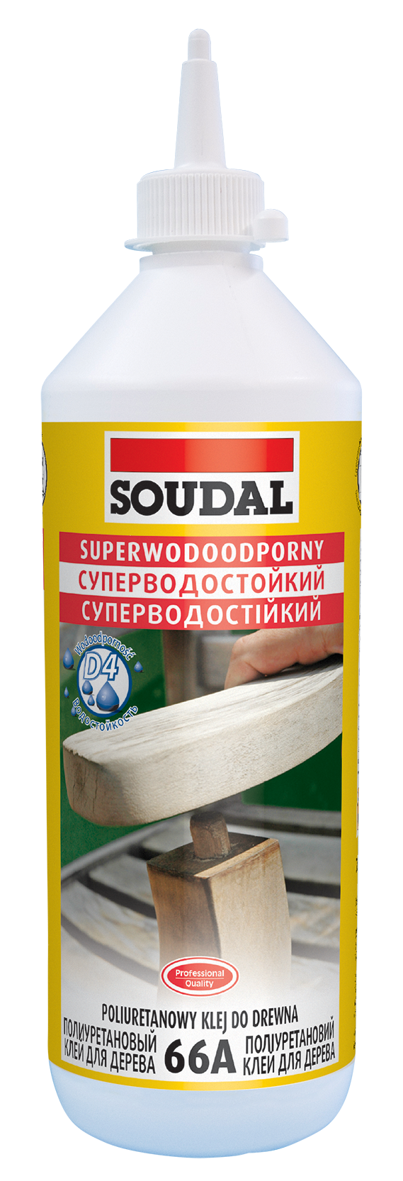 Клей для дерева Soudal 66A полиуретановый водостойкий (класс D4) 750мл 104738