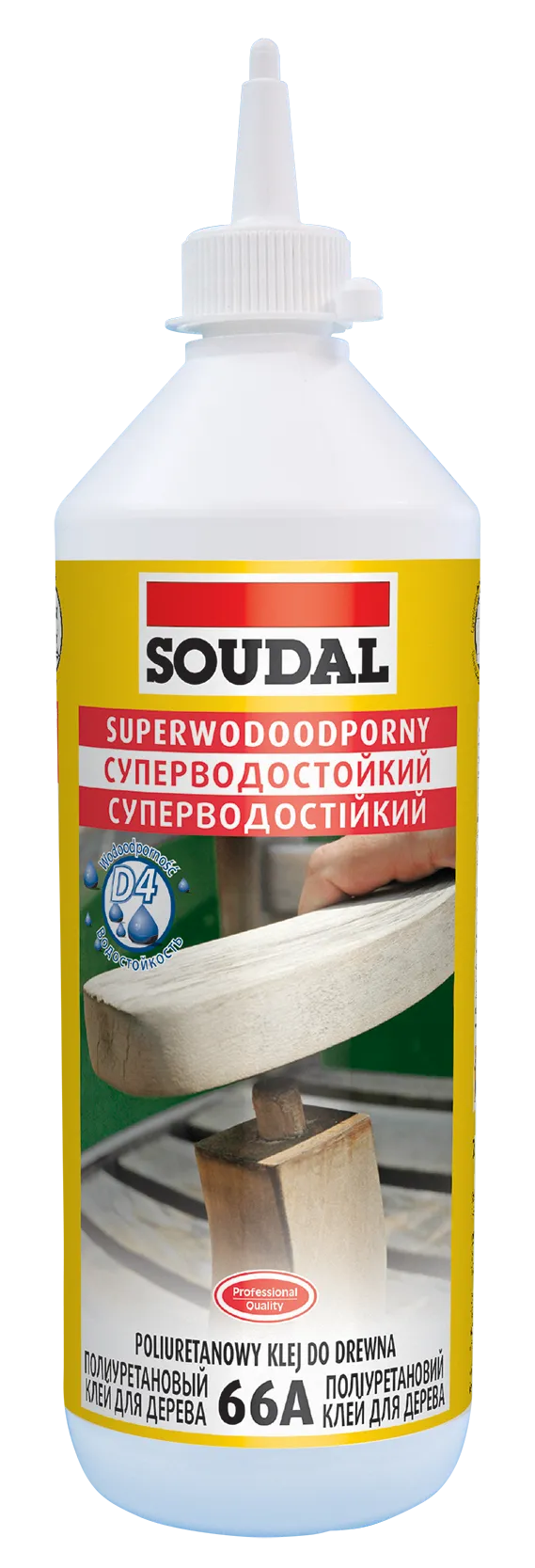 Клей для дерева Soudal 66A полиуретановый водостойкий (класс D4) 750мл 104738