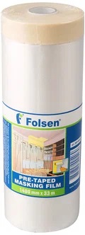 Ремонтная защитная пленка Folsen с малярной лентой 1400мм×33м 99140033
