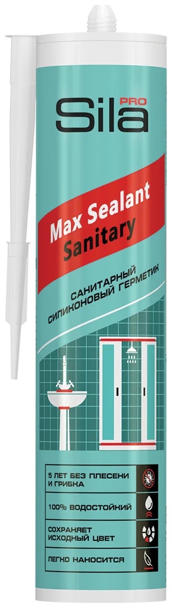 Санитарный герметик Sila Pro Max Sealant Sanitary быстросохнущий эластичный бесцветный 280мл