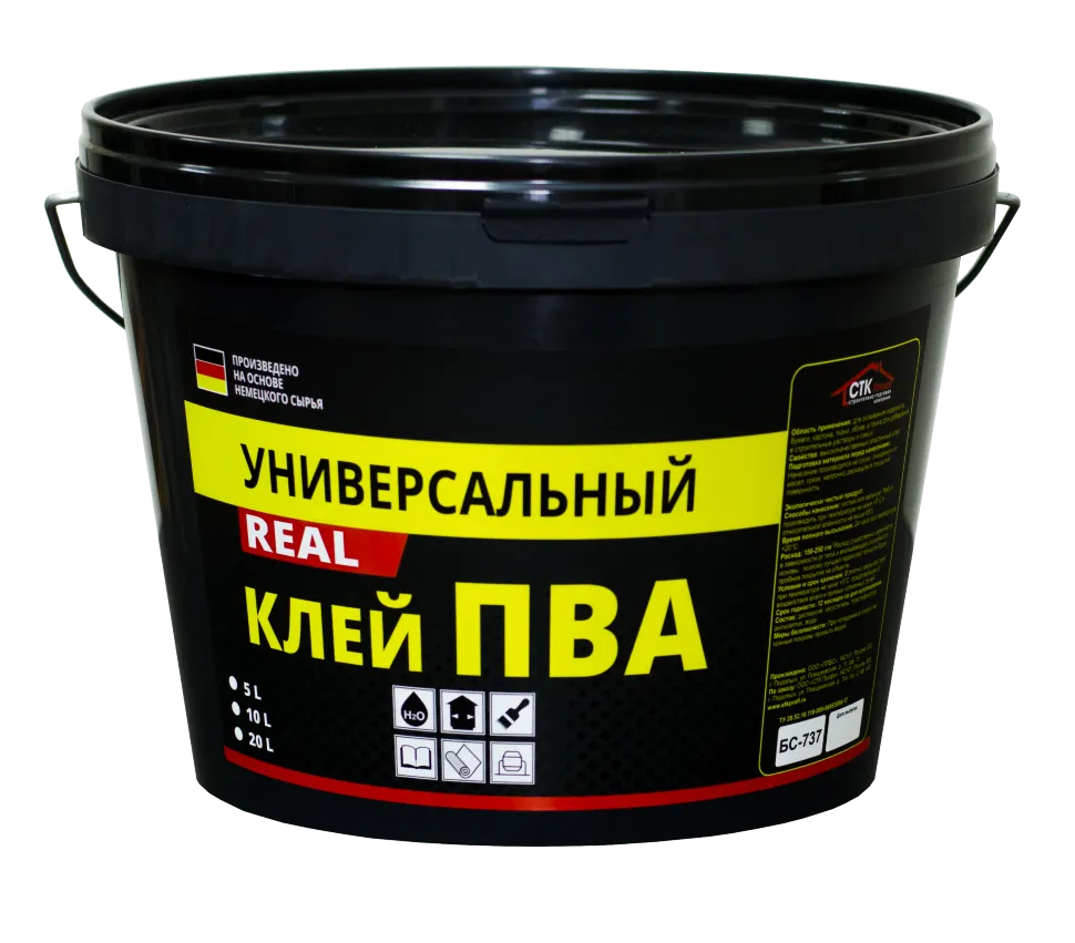Клей ПВА СТК Профи REAL БС-737 эластичный 5л