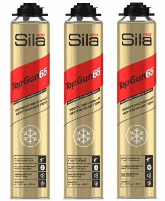 Пена монтажная Sila Pro TopGun 65 зимняя для изоляции 875мл SPTG65w