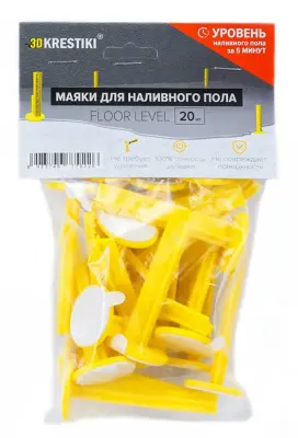 Реперный маяк 3D Krestiki для выравнивания наливного пола, высота 70мм, 20шт