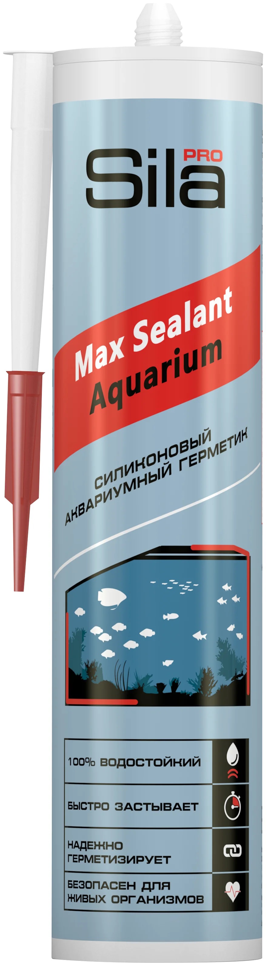 Аквариумный герметик Sila Pro Max Sealant Aquarium термоустойчивый черный 290мл SSAQBL0290
