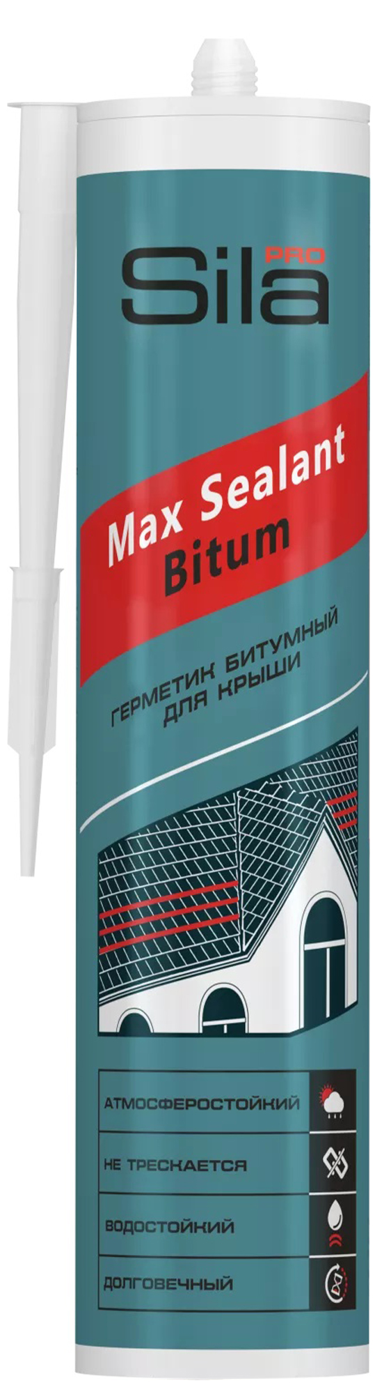 Битумный герметик Sila Pro Max Sealant Bitum для крыши трещиностойкий эластичный SSBBR280