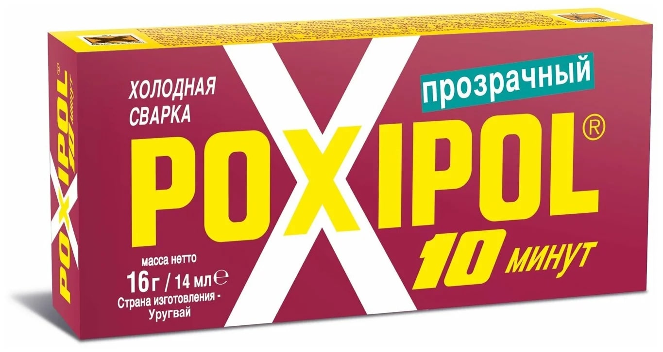 Холодная сварка Poxipol прозрачная двухкомпонентный клей прозрачный 14мл 267
