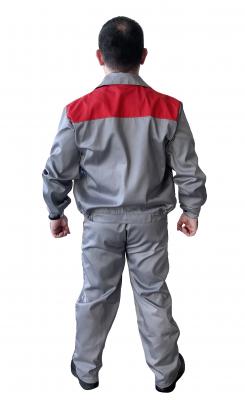 Костюм куртка/полукомбинезон р.52-54, рост 170-176, красный/серый Прораб