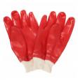Перчатки защитные маслобензостойкие Гранат из х/б с полным обливом ПВХ красные