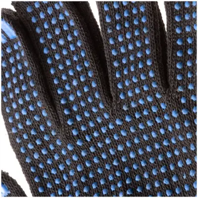 Перчатки зимные шерстыные двойные с ПВХ покрытие Точка, черные